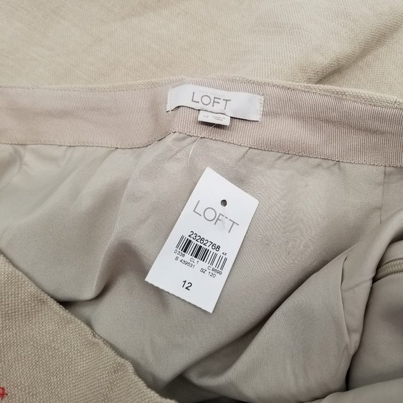 Loft | NWT Tan Ebroidered Skirt - 12 - Picture 4 of 11